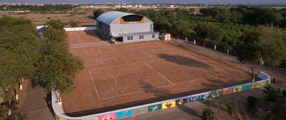Sports ground aerial view