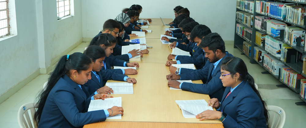 Students reading in library