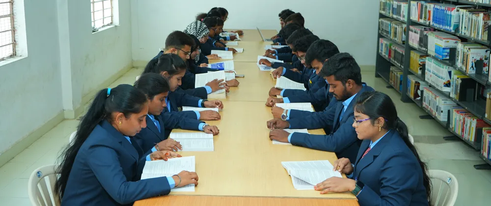 Students reading in library